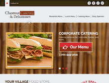 Tablet Screenshot of chestnutdelicatering.com